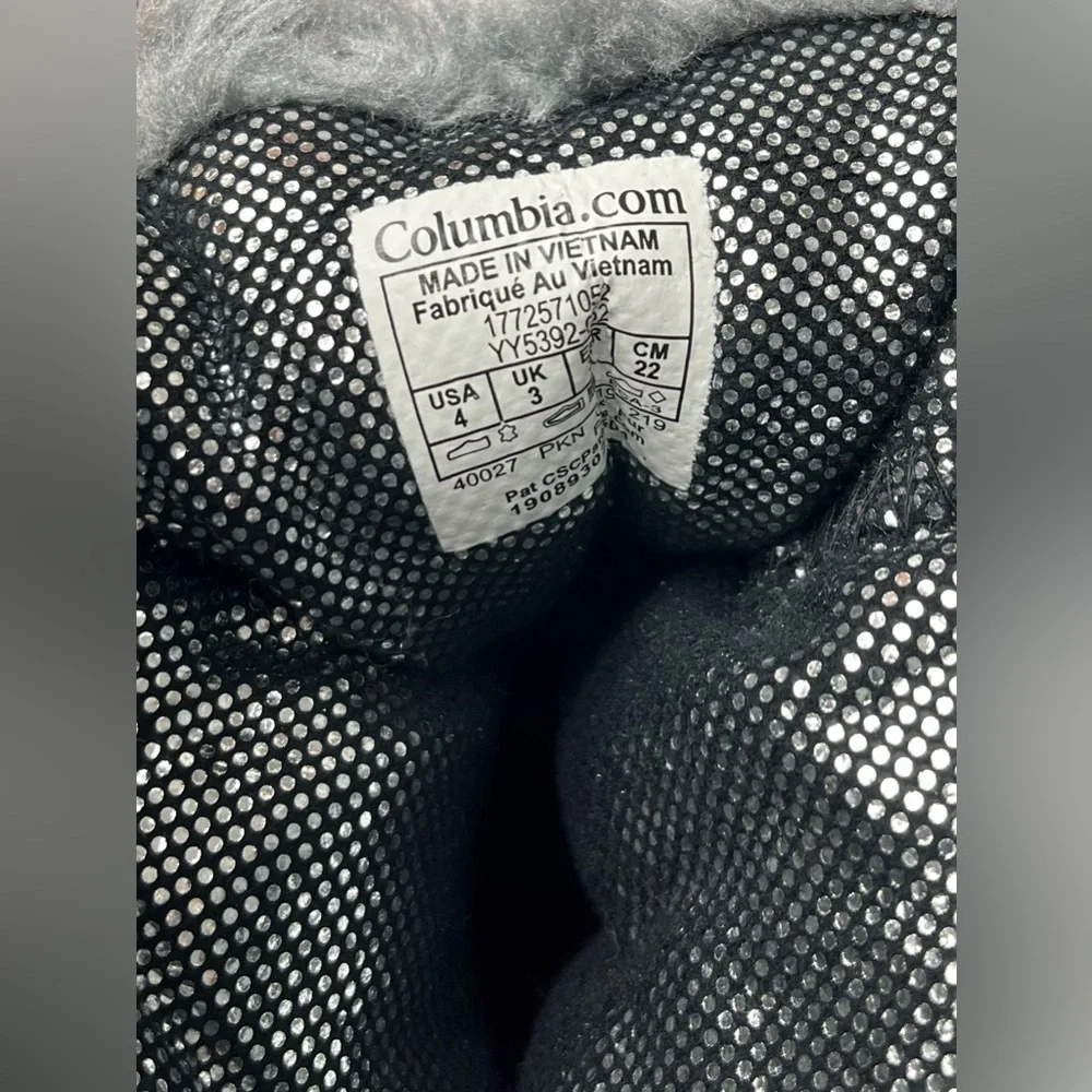 Columbia Kids Girls Gray Insulated Lind Snow Boots Waterproof Faux Fur Size 4